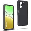 REY Cover in Gel TPU Nera per Oppo A5X 4G/5G, Ultra Sottile 0,33 mm, Morbido Flessibile, Custodia Silicone