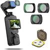JJC Set di 3 filtri magnetici per DJI OSMO Pocket 3, CPL, NDV2-32, Black Mist 1/4, compatibile con Pocket3, telaio ultra sottile HD ottico e multi rivestito