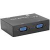 Tonysa Switch Box VGA 2 in 1, Splitter Bidirezionale SVGA/XVGA/UXGA per Monitor PC-TV
