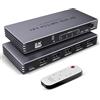 Arleedyn Splitter HDMI 8K 4K 240Hz HDMI Switch 4 in 1 Out - 4 porte Switcher con telecomando 8K @60Hz 4K @240Hz HDR10+ HDMI2.1 3D CEC HDR HDCP2.3, utilizzato per PS5/4/3 Xbox DVD Player Nintendo PC Fire Stick