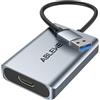 ABLEWE Adattatore da USB a HDMI, in alluminio da HDMI a USB 3.0, convertitore grafico, cavo per PC, laptop, monitor, proiettore TV, 2.0 a adattatore Mac OS, Windows 10/8.1/8/7
