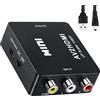 Beigemo Adattatore da AV a HDMI Convertitore da Mini AV CVBS a HDMI Video Audio 1080P 720, Supporta PAL/NTSC con USB Cavo per PC/WII/N64/TV/PS3/Blu-Ray DVD