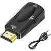 PKOUVOO Adattatore HDMI a VGA, Connettore HDMI a Presa Vga con 3,5 mm Audio Jack Cavo Adattatore HDMI maschio a VGA Femmina per Proiettori TV Computer Portatili Notebooks
