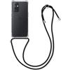 kwmobile Custodia Compatibile con OnePlus 9 Pro Cover - Back Case in Silicone TPU - Protezione Smartphone con Cordino - nero/trasparente