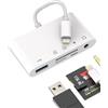 zoyuzan Adattatore Lightning USB Lettore Schede SD Micro SD Card Reader 3,5 Cuffie Jack Caricatore 5in1 Chiavetta Scaricare Foto Cavo Aux Auricolari Cuffiette Accessori per Apple Iphone 14 13 Pro Max per iPad