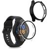 kwmobile 2x Custodia Rigida Smartwatch Compatibile con Samsung Galaxy Watch FE 40mm Cover - Case Vetro Temperato Orologio Fitness - trasparente/nero