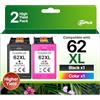 CanPick 62XL 62 XL Cartucce di ricambio per cartucce HP 62 per HP 62XL HP62 XL Black Color HP 62 Nero e Colore per HP Envy 5640 5540 7640 5548 5544 5646 OfficeJet 5740 5742 250 cartucce