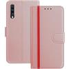BoxTii Cover per Samsung Galaxy A70, Custodia in PU Pelle, Cover a Libro Portafoglio, Magnetica Antiurto Flip Caso con Slot per Schede per Galaxy A70, Oro Rosa