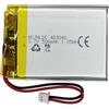 HXJNLDC 3.7V DC Rechargeable Polymer Lithium Battery (403040 4×30×40.5mm 500mAh) per i prodotti della batteria 3.7-5v, orologio, auricolare, sostituzione della batteria della lampada LED