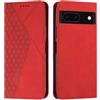 KOUYI Cover per Google Pixel 8A, Custodia Portafoglio,Cover Libro,Pelle Flip/Folio Case con [Funzione di Supporto] [3-Scheda Slot] [Magnetica] Antiurto (Rosso)