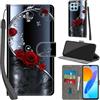 Haninsuze Cover per Honor 70 lite, farfalla rosa | Pelle PU Portafoglio, Porta Carte, Magnetica, Libro, Antiurto Custodia