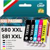 Amaprint 580 581 Cartucce compatibili con Canon 580XXL 581XXL per TR8550 TS705 TS705a TS6350 TS6350a TS6351 TS6351a TS6300 TS9550 Multipack 5 Cartucce d'inchiostro