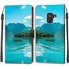 TOMYOU Custodia per Samsung Galaxy A8 (2018), Flip Cover Antiurto Portafoglio con Slot per Schede e Funzione Stand