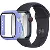 mtb more energy Custodia compatibile con Apple Watch 9, 8, 7 (45 mm) - Lilla - Pellicola protettiva integrata in vetro temperato - Protezione completa Bumper Caso Custodia protettiva in vetro