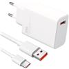 Supecesorio Caricabatterie per 33W USB C Caricatore Rapido Cavo di Ricarica con Cavo USB C 2M per Note 13 12 5G 12s 11 Pro 10 9 8 7, Mi 13 12 11 Ultra 10 Lite 10T, Pad 5 6, Caricatore Rapido