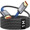 Nersligek Cavo HDMI 4K 1M, Cavo Ultra HDMI 2.0 ad Alta Velocità 18Gbps Supporto 4K@60Hz HDR, HDCP2.2, Ethernet, 3D, ARC, Nylon Intrecciato, Compatibile con Laptop, Monitor, PS5, PS4, Xbox, FireTV, PC