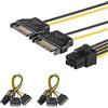J&D [2 Confezioni] J&D 2X SATA Corrente 15 Pin to 6 Pin PCle Grafica Rapido Video Carta Corrente Cavo Adattatore