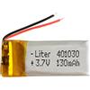 Liter energy battery Batteria 401030 LiPo 3.7V 130mAh 0.481Wh 1S 5C Liter Energy Battery per l'elettronica Ricaricabile Telefono Portatile Smartwatch Orologio GPS - Non adatto per Radiocomando 32x10x4mm (130mAh|401030)