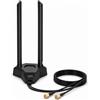 Nelawya Antenna WiFi 8dBi Dual Band 2,4 GHz 5 GHz 5,8 GHz Connettore RP-SMA con Base Magnetica Compatibile con Router WLAN, Schede Madri PCI, Router Wireless, Moduli Bluetooth