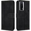 Bravoday Cover per Xiaomi Poco F5 PRO/Redmi K6 / Redmi K60PRO, Flip Custodia in Pelle PU con Slot per Schede, Portafoglio Custodia per Xiaomi Poco F5 PRO/Redmi K6 / Redmi K60PRO, Nero