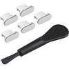 Futheda 5PCS Tappi Antipolvere Proteggi la Copertura Protezione per connettore Lightning Compatibile con iPhone 14 13 12 11 X XS XR 8 7 Mini Plus PRO Max Grigio Argento
