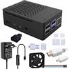 GeeekPi Raspberry Pi 4 Custodia con ventola,5V 3A USB-C Alimentazione Elettrica,Raspberry Pi dissipatore,Micro HDMI Cavo,Micro HDMI-HDMI cavo adattatore,lettore USB per Raspberry Pi 4 modello B