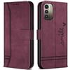Bravoday Cover per Nokia G21, Flip Custodia in Pelle PU Portafoglio Custodia per Nokia G21, con Slot per Schede, Vino Rosso