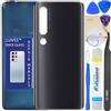 LUVSS Coperchio Copribatteria Scocca Vetro Posteriore Imposta per Xiaomi Mi Note 10 / PRO (Nero)