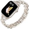 WoPail Bracciale con strass, adatto per Apple Watch 44mm 45mm 46mm 49mm (42mm Series 3/2/1). Cinturino da donna di ricambio in metallo per iWatch Series 11/10/9/8/7/6/5/4/3/2/1/SE/Ultra - Starlight