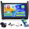 Hikity 2+64G Android 15 Autoradio per Volkswagen POLO 2011-2016 CarPlay Android Auto Wireless Schermo 9 Pollici Auto Radio Bluetooth Mirror Link Navi GPS WiFi FM RDS SWC EQ