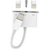 zoyuzan Adattatore per cuffie Lightning (3 in 1) per iPhone Apple MFI Certified AUX, doppio connettore jack e cavo di ricarica, splitter da 3,5 mm, jack per cuffie per iPad Charge Power Connector