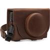 MegaGear MG1731 Ever Ready Custodia in Ecopelle per Fotocamera compatibilie con Sony Cyber-Shot DSC-RX100 VII - Marrone Scuro