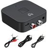 AUELEK Adattatore ricevitore audio Bluetooth 5.0,NFC Bluetooth 5.0 Récepteur RCA,altoparlante di ingresso AUX o RCA da 3,5 mm,audio per auto, cuffie,sistema home stereo,ricevitori di componenti audio stereo