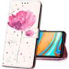 IMIRST Cover per Honor 400 Pro 5G, Libro Custodia Portafoglio Premium Pelle PU, Slot Scheda, Chiusura Magnetico Aletta Antiurto Case per Honor 400 Pro 5G, YB Red Flower