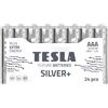 TESLA Silver - Batteria alcalina AAA (LR03, micro matita, Shrink), 24 pezzi