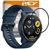 REY Pellicola salvaschermo 3D per XIAOMI Watch S1 Active, Nero, Vetro temperato, Copertura Completa, Pellicola Protettiva Protezione Schermo, 3D / 4D / 5D
