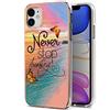 Lnxlanxx Cover Compatibile per iPhone 12 (6.1) / 12 PRO (6.1) TPU Silicone Bumper Disegni Motivo Marmo Colorato PC Rigida Case Antiurto Protettiva Resistente Custodia (Farfalla)