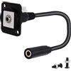 QIANRENON 3.5mm Stereo Pannello Montaggio Adattatori TRS 3.5mm 1/8 Femmina a Femmina Corti Cavi Connettore Accoppiatori, D/XLR Pannello Installato, per Estensioni 3,5mm audio Porta cuffie