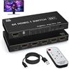 Arleedyn 8K Interruttore HDMI 4K 5 in 1 Out, Switch HDMI 2.1 5 porte con telecomando IR, Selettore commutatore HDMI 8K a 60Hz/4K a 120Hz per Xbox PS4 PC TV