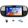 OiLiehu 4G+64G Android 13 Autoradio per FIAT 500 2007-2015 Doppio Din Carplay Android Auto Autoradio con Schermo 7 pollici con Mirror Link Bluetooth FM RDS GPS WiFi SWC EQ + Telecamera Posteriore