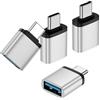 FoBrown Adattatore USB C a USB A (4 pezzi), USB C maschio a USB 3.0 femmina OTG, adattatore USB a tipo C per iPhone 17/16/15 Pro Max Plus, Samsung Galaxy S25/S24/A56/A36/A17/A16 5G, MacBook Pro, tablet