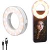 NEEWER ENTRY LEVEL VERSION 3.74 Selfie Ring Light per Telefono Compatibile con iPhone, Luce Riempimento Portatile Ricaricabile a Clip 1W CRI80 60 LED per Vlog Foto Laptop Webcam Video Conferenza, N28