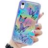 LCHULLE Compatibile con iPhone Xr Cover cellulare Farfalla Lucida Custodia protettiva Ragazze Custodia silicone Ragazze Cover Glitter Case per iPhone Xr Viola