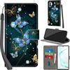 PHINIENLAND Cover per Samsung Galaxy Note 10 Plus Case PU Pelle Custodia [Kickstand] [Chiusura magnetica] [Slot per Schede], Portafoglio Flip Custodia per Samsung Note 10 Plus,Farfalla