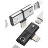HOYULLI Adattatore jack per cuffie Lightning (2 in 1) per iPhone 14 Pro Max ricarica Headphone doppio connettore convertitore auto per Apple MFi Certified Aux Audio per iPad Lighting cavo di ricarica splitter