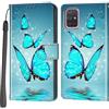 Haninsuze Cover per Samsung Galaxy A71, Portafoglio PU Pelle, farfalla | Interno TPU Antiurto, Anti-Graffio, Fessura per Schede, Supporto Stand, Design Libro, Flip