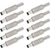 Be In Your Mind 10pcs Metallo 5.5x2.5mm DC Power Spina Maschio Presa Cavo Adattatore Connettore Maschio per Media Player Note Book Lettore MP3 Argento