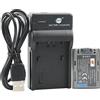 DSTE NP-FP50 batteria agli ioni di litio e caricabatterie micro USB, compatibile con Sony DCR-DVD103, DCR-DVD105, DCR-DVD203, DCR-DVD205, DCR-DVD305, DCR-DVD92, DCR-HC20