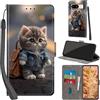 Haninsuze Cover per Google Pixel 8 Custodia Cover Pelle Libro Portafoglio con Porta Carte Magnetica Protezione Antiurto Cuoio Flip Case Custodia Cover per Google Pixel 8, Gatto