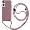 Keteen Cover per Samsung Galaxy S25 Edge con Collana Custodia con Cordino TPU Corda Silicone Case Bumper Regolabile Staccabile Shock Absorption Antiscivolo Protettiva Custodia Galaxy S25 Edge, Rosa
